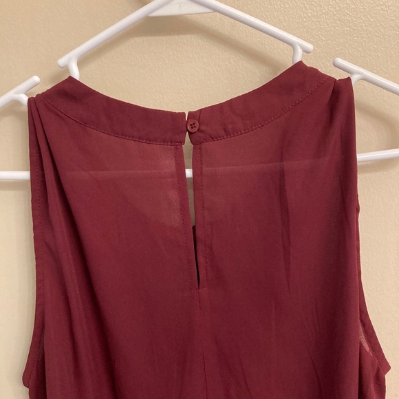 Elodie Maroon Beaded Sleeveless Blouse XL - Picture 5 of 8